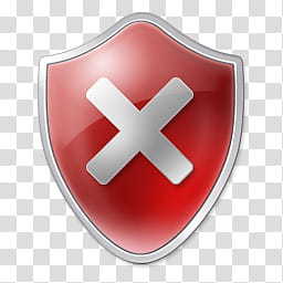 Vista RTM WOW Icon , Danger Shield, red and gray shield with X symbol transparent background PNG clipart