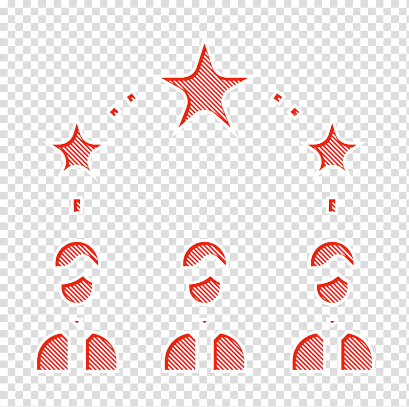 Networking icon Headhunting icon Management icon, Red, Line, Star transparent background PNG clipart