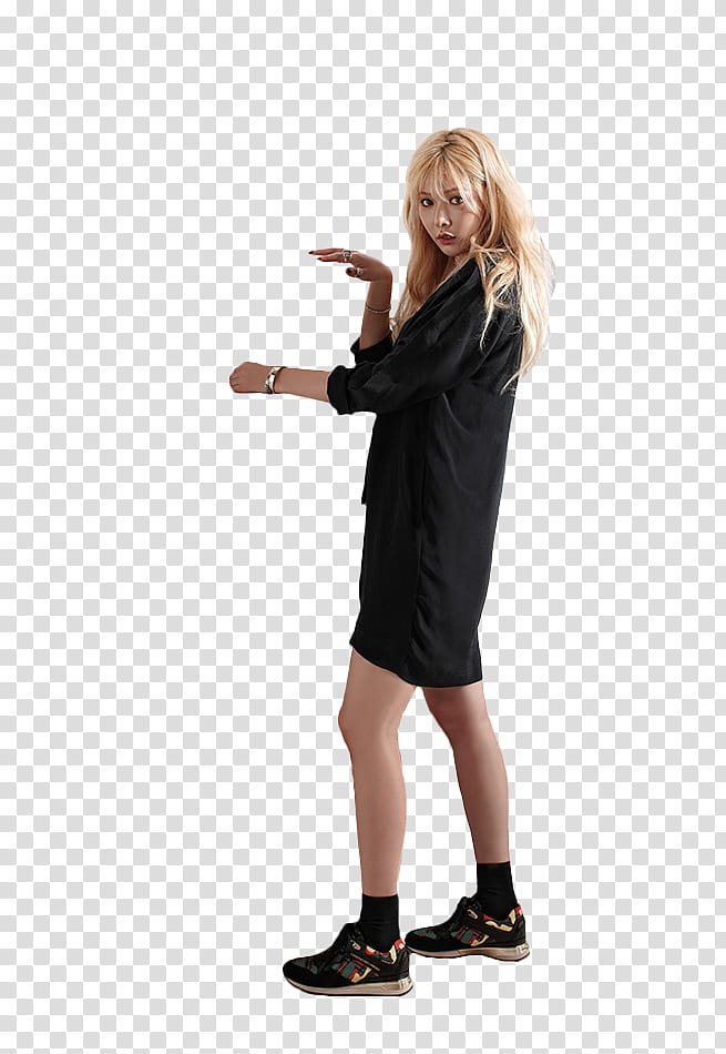 Hyun A P, woman wearing black dress transparent background PNG clipart