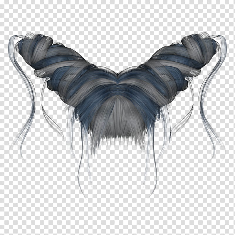 Gothic Hairstylez, gray and blue hair bun transparent background PNG clipart