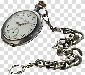 round black and white pocket watch close-up transparent background PNG clipart