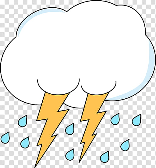 Rain Cloud, Thunderstorm, Lightning, Lightning Strike, White, Line Art, Circle, Smile transparent background PNG clipart