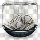 Sphere   , eyeglasses on newspaper icon transparent background PNG clipart