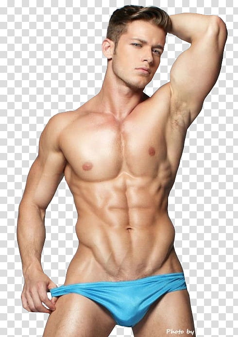 Male Models , men's blue brief transparent background PNG clipart