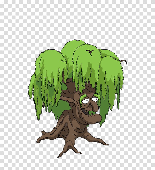 Weeping Willow Tree Drawing, Cartoon, Oak, Buzz Killington, Willow Oak, Comics, Family Guy, Green transparent background PNG clipart