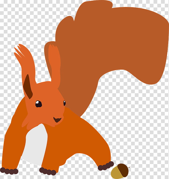 Squirrel, Cartoon, Drawing, Animal, Orange, Rabbit, Snout, Tail transparent background PNG clipart