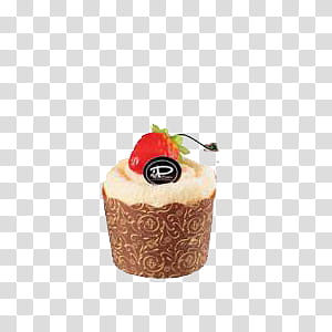 cupcake with red strawberry transparent background PNG clipart