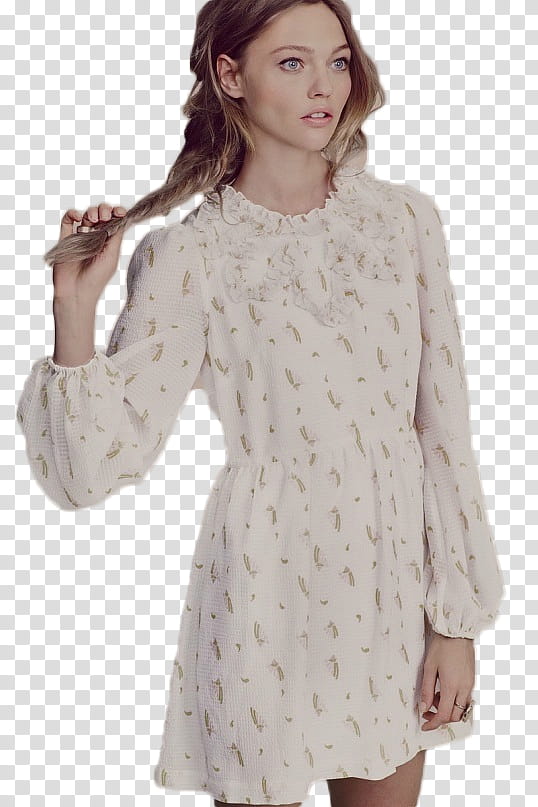 Sasha Pivovarova , woman blond haired wearing white dress transparent background PNG clipart