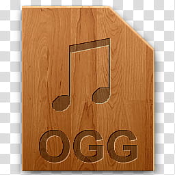 Wood icons for sound types, ogg, brown OGG illustration transparent background PNG clipart