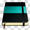 Moleskine Icons, moleskine_turquoise_, black and blue file icon transparent background PNG clipart