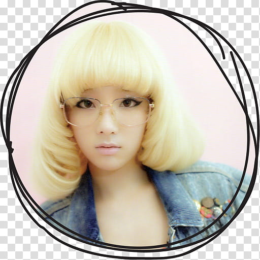 Taeyeon IGAB Circle Lines Folder Icon , Taeyeon , woman wearing eyeglasses standing in front of white painted wall transparent background PNG clipart