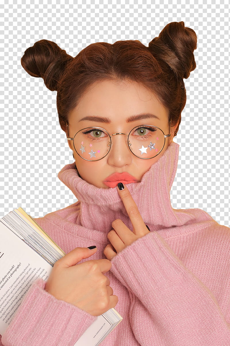 Park Sora Model STYLENANDA, women's pink turtle neck sweater transparent background PNG clipart