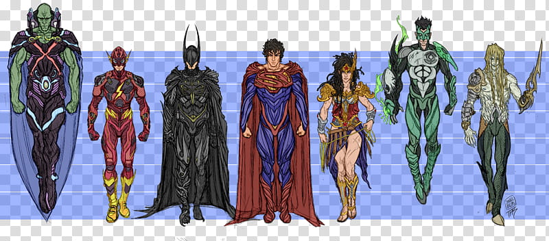 JLA, Super Heroes characters transparent background PNG clipart