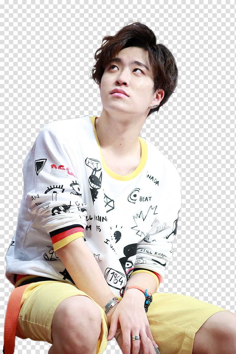 HQ GOT Youngjae, man in white and black sweater transparent background PNG clipart