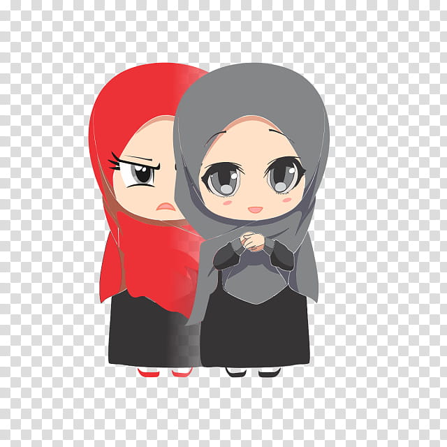 Muslim, Cartoon, Islam, Girl, Cuteness, Drawing, Black Hair, Animation transparent background PNG clipart