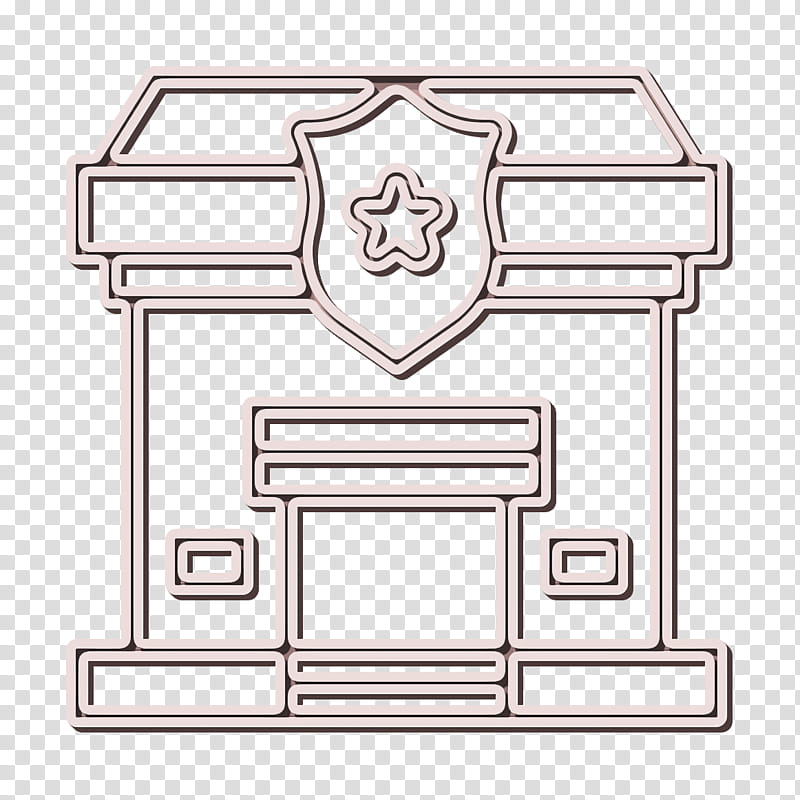 Police station icon Crime icon Sheriff icon, Line, Line Art, Rectangle transparent background PNG clipart