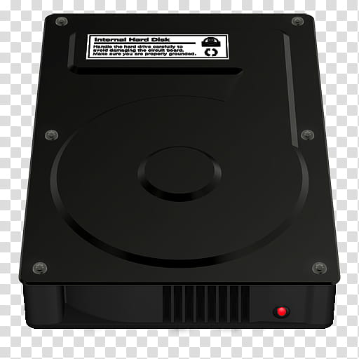 Red Icon for Mac, Black HardDrive-Blank, square black internal HDD illustration transparent background PNG clipart