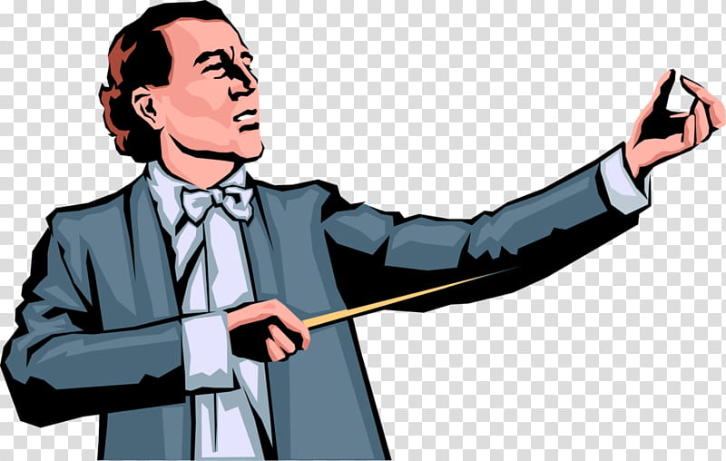 Conductor, Cartoon, Orchestra, Windows Metafile, Gentleman, Finger, Hand, Communication transparent background PNG clipart