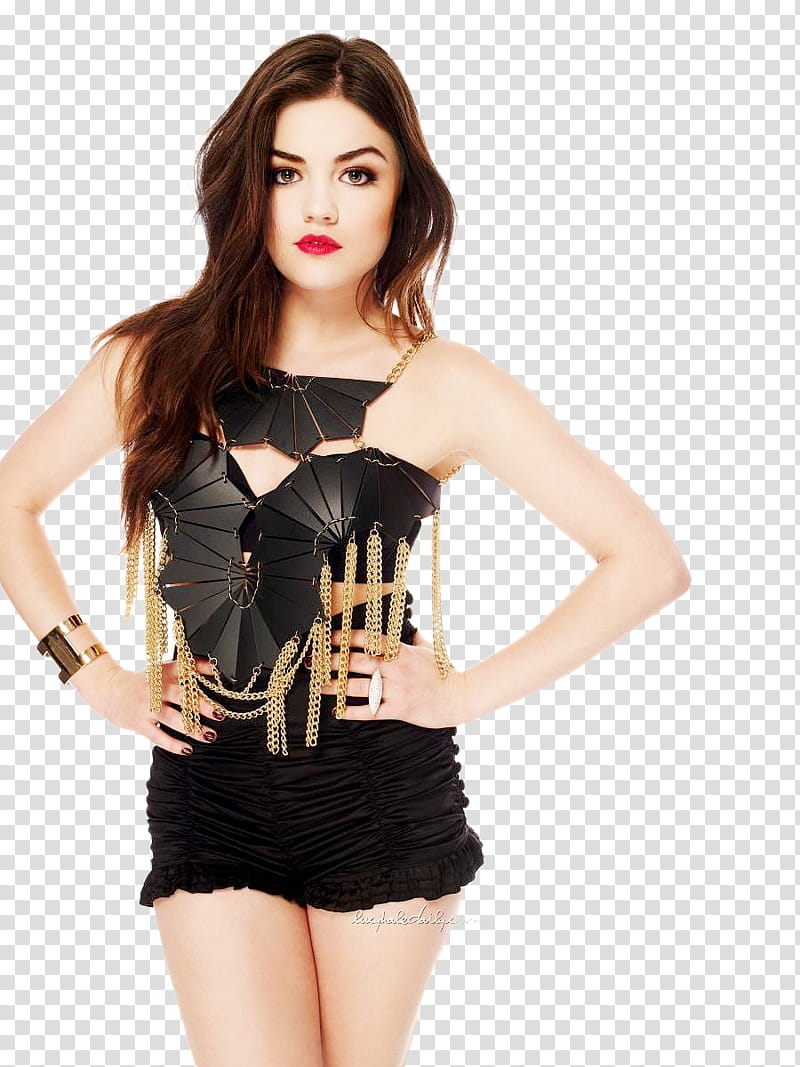 Lucy Hale, Lucy Hale wearing black minidress transparent background PNG clipart