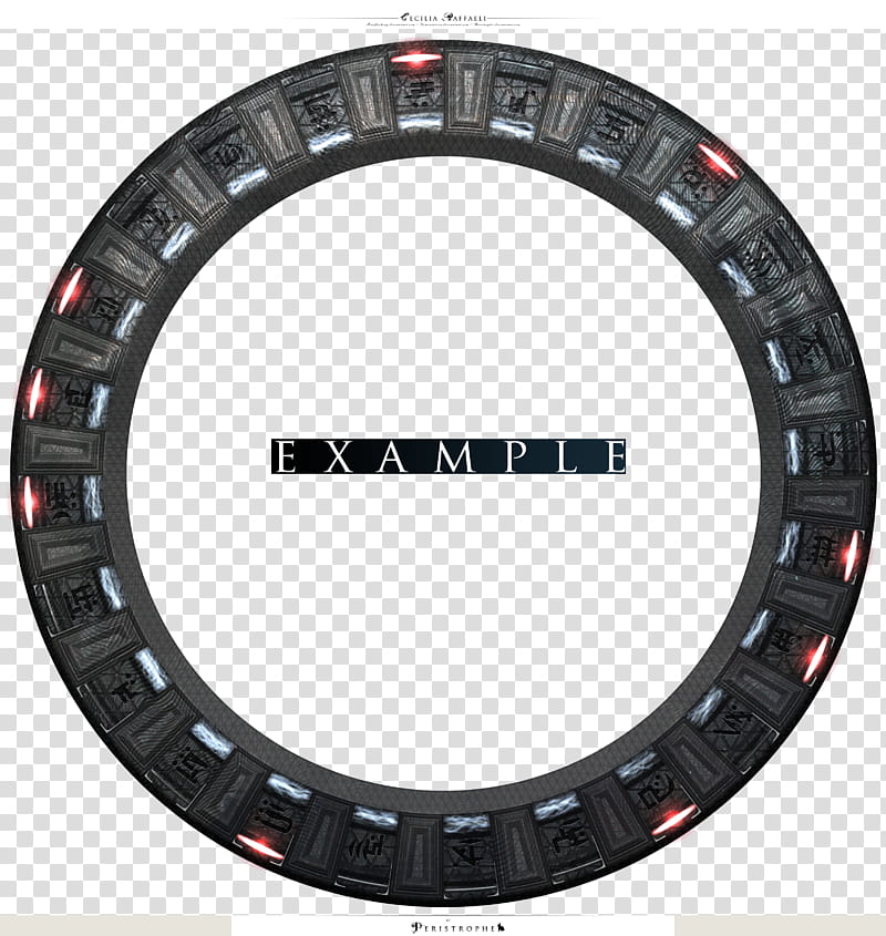 Stargate, round gray and red LED light transparent background PNG clipart