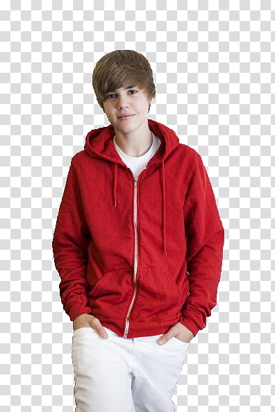 Justin Bieber , men's red zip-up jacket transparent background PNG clipart