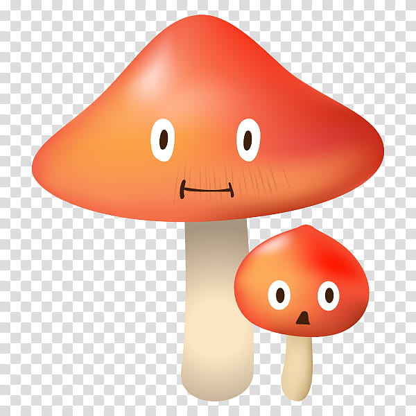 Mushroom, Cartoon, Personification, Character, Plants, Flower, Orange, Nose transparent background PNG clipart