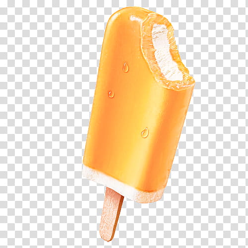 Ice cream, Frozen Dessert, Ice Pop, Ice Cream Bar, Orange, Yellow, Dairy, Food transparent background PNG clipart