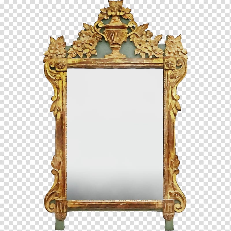 Wood Table Frame, Frames, Mirror, Directoire Style, Antique, 19th Century, Carved Wood Antique, Reflection transparent background PNG clipart