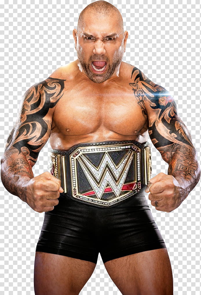 Batista WWE World Heaviweight Champion transparent background PNG clipart