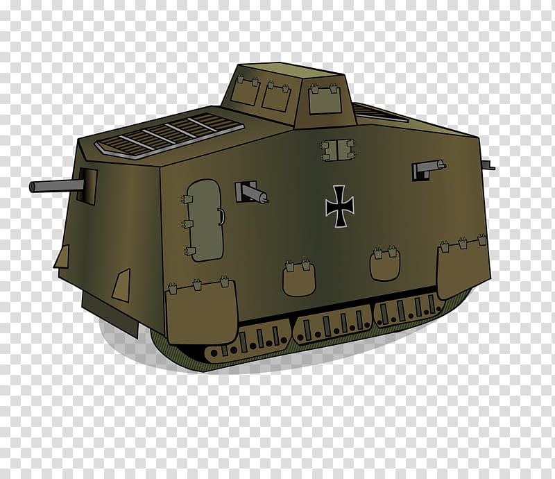Car, Tank, World War Ii, A7v, Panzer, Drawing, Soldier, Combat Vehicle transparent background PNG clipart