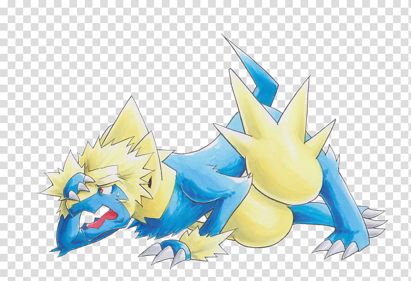 Lt. Surge into Manectric , blue and yellow animal illustration transparent background PNG clipart