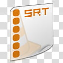LeopAqua, white and orange SRT file icon transparent background PNG clipart
