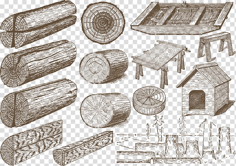 Wood, Drawing, Lumber, Lumberjack, Trunk, Firewood, Logging, Line transparent background PNG clipart