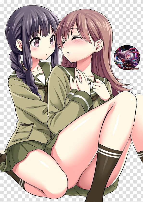 Kitakami and Ooi(Kancolle), two woman anime characters transparent background PNG clipart