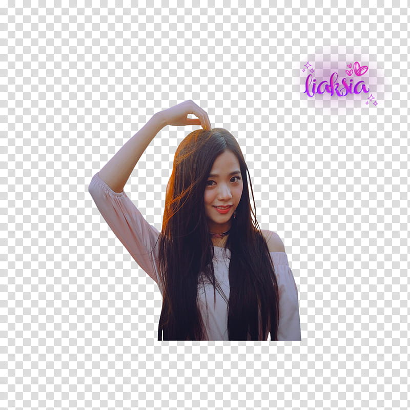 BLACKPINK Jisoo , girl putting hand on head transparent background PNG clipart