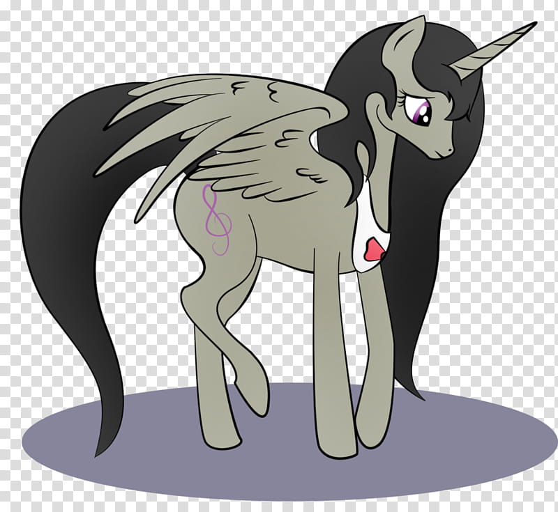 octavia-licorn, gray unicorn with black hair illustration transparent background PNG clipart