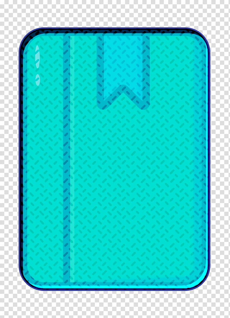 book icon bookmark icon notes icon, Aqua, Turquoise, Mobile Phone Case, Teal, Handheld Device Accessory, Electric Blue, Line transparent background PNG clipart
