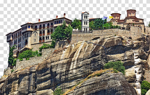 building beside cliff at daytime transparent background PNG clipart