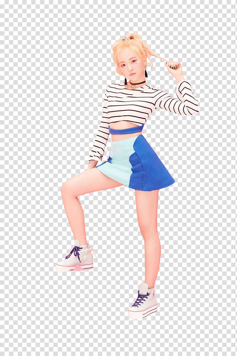 ELRIS, woman wearing black and white striped sweatshirt transparent background PNG clipart