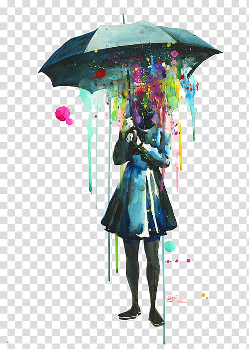 woman under the umbrella painting transparent background PNG clipart