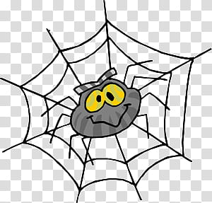 Halloween, gray spider on web cartoon illustration transparent background PNG clipart