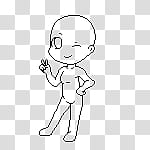 FU Chibi human bouncy pagedoll base, person doing peace symbol ...