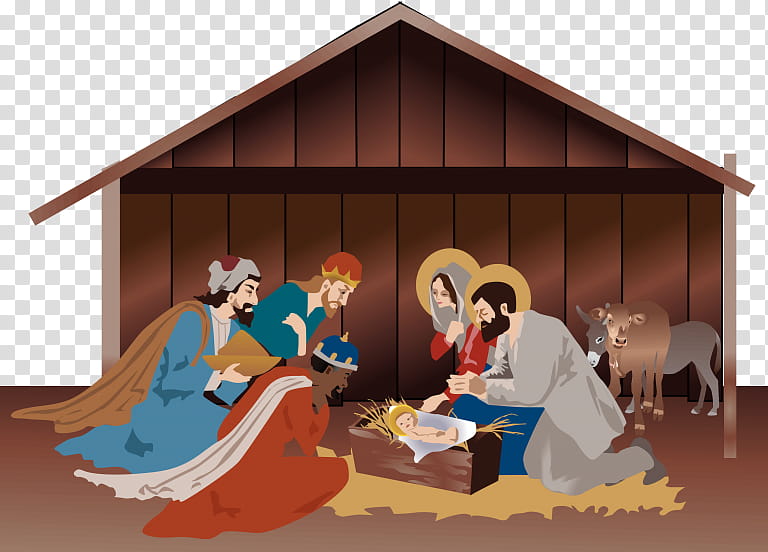 Christmas, Nativity Scene, Nativity Of Jesus, Christmas Day, Christmas, Manger, Stable, Biblical Magi transparent background PNG clipart