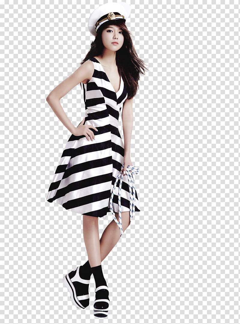 SooYoung girls generation render, woman wearing sailor hat transparent background PNG clipart