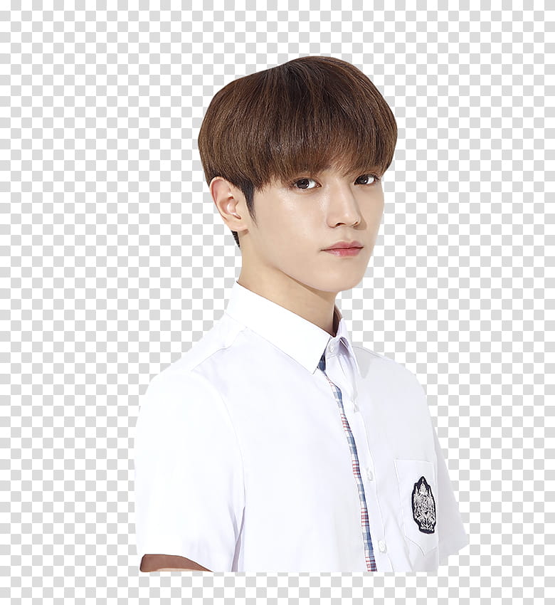 TAEYONG NCT, man wearing white collared top transparent background PNG clipart