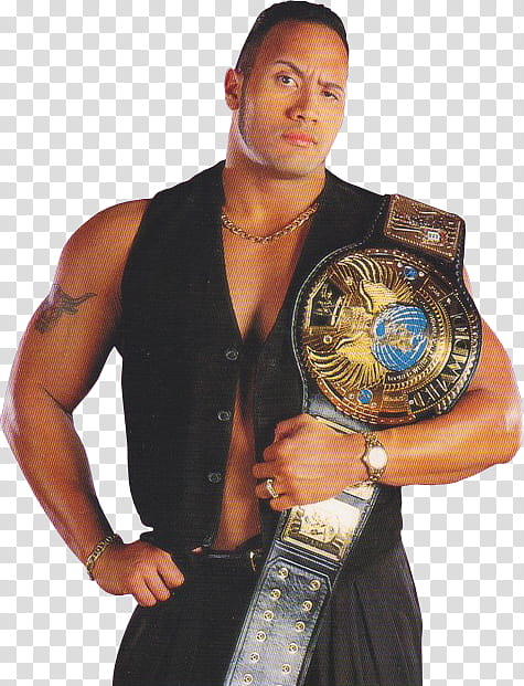 The Rock WWF Champions transparent background PNG clipart