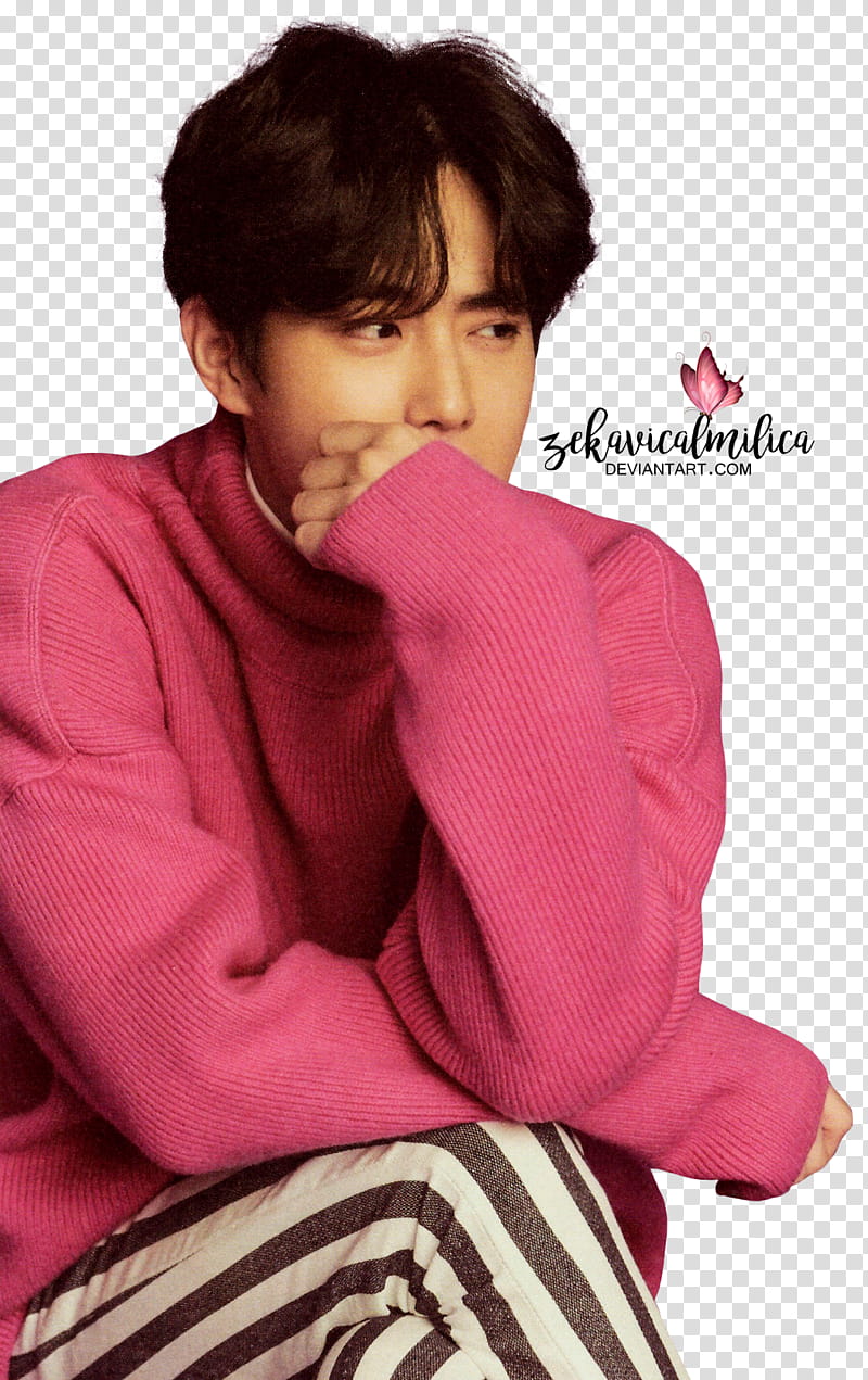 EXO Suho  Season Greetings, man wearing red sweater transparent background PNG clipart