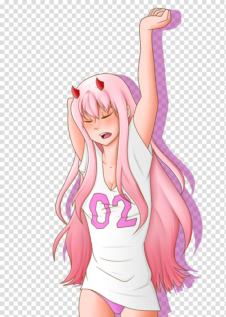 Sleepy Zero Two~ transparent background PNG clipart