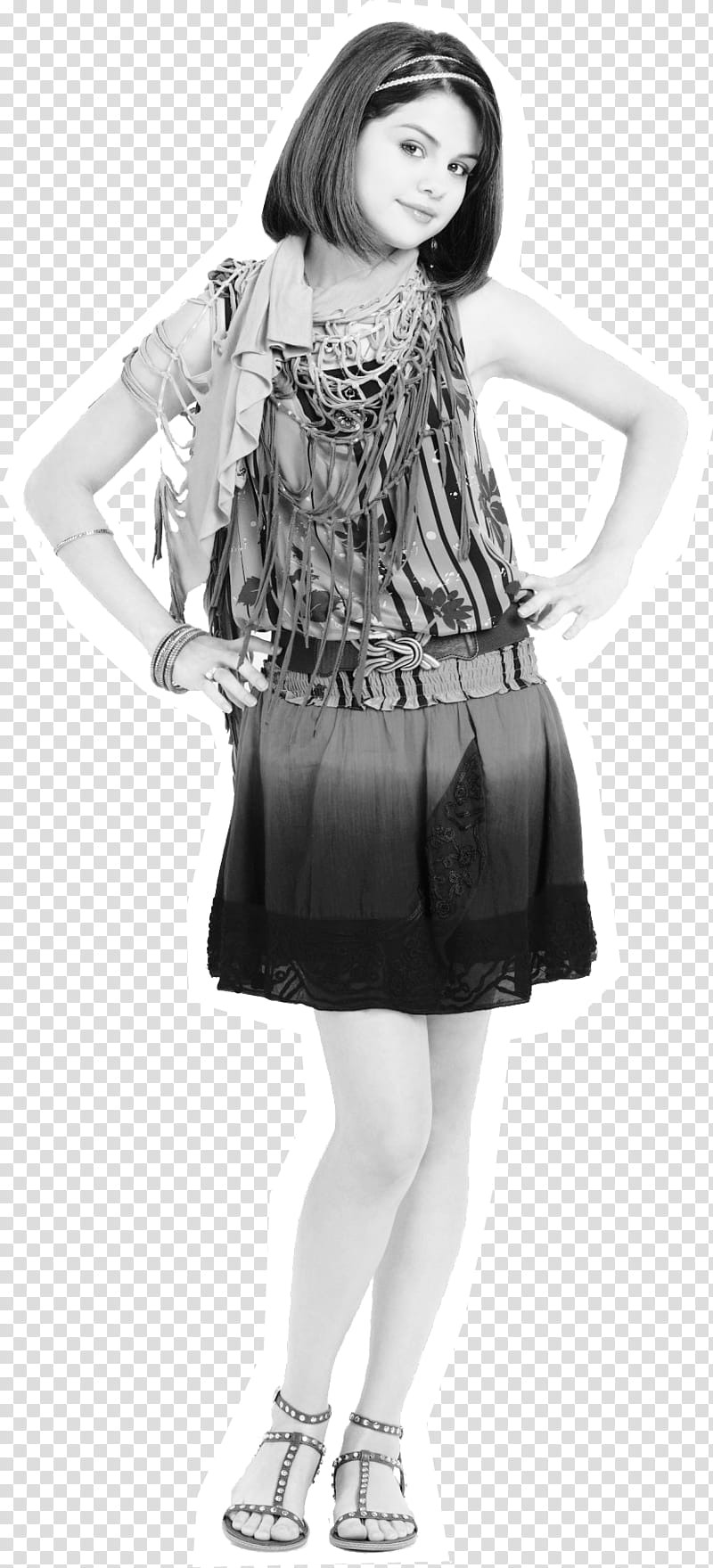 Selena Gomez con borde transparent background PNG clipart