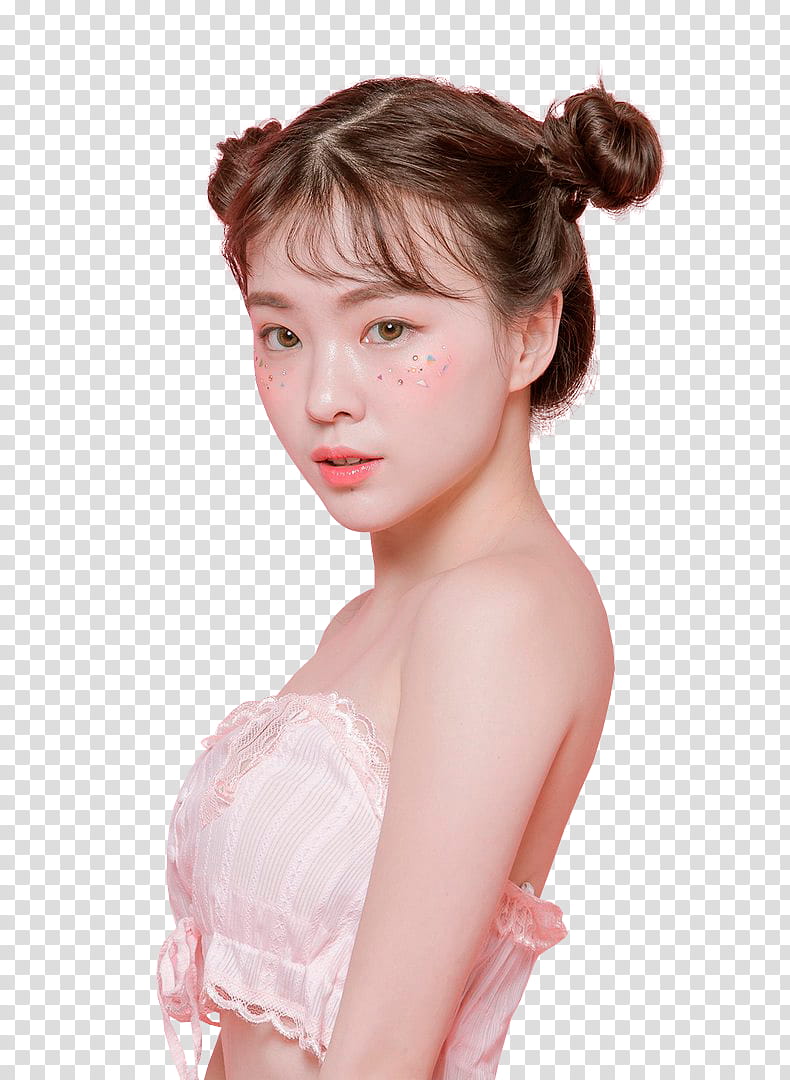 HANEUL, woman wearing pink bandeau transparent background PNG clipart